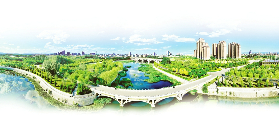 朔州市七里河畔，风景如画。李日明 史振宇摄